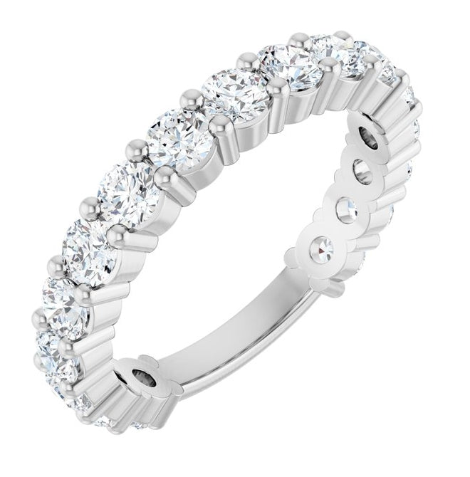 14K Yellow Or White Gold Round 3 Mm Polished 1 3/4 Ctw Lab-Grown Diamond Anniversary Band Size 7