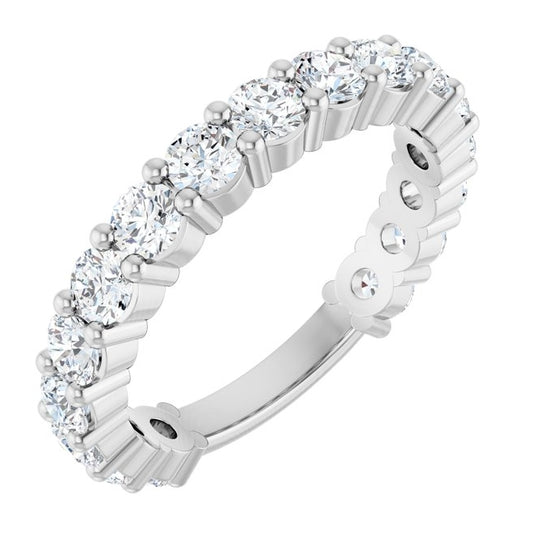 14K Yellow Or White Gold Round 3 Mm Polished 1 3/4 Ctw Lab-Grown Diamond Anniversary Band Size 7