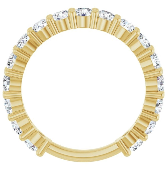 14K Yellow Or White Gold Round 3 Mm Polished 1 3/4 Ctw Lab-Grown Diamond Anniversary Band Size 7