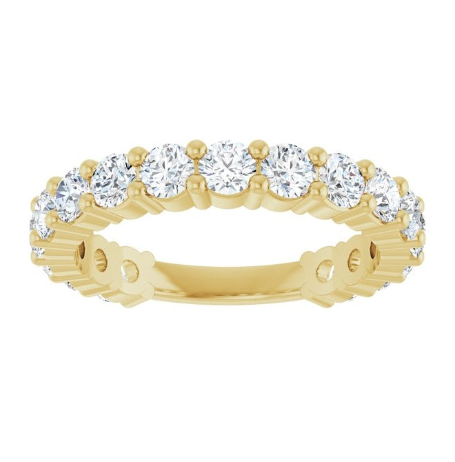 14K Yellow Or White Gold Round 3 Mm Polished 1 3/4 Ctw Lab-Grown Diamond Anniversary Band Size 7