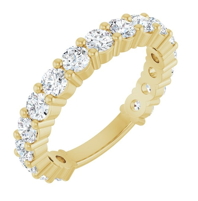 14K Yellow Or White Gold Round 3 Mm Polished 1 3/4 Ctw Lab-Grown Diamond Anniversary Band Size 7