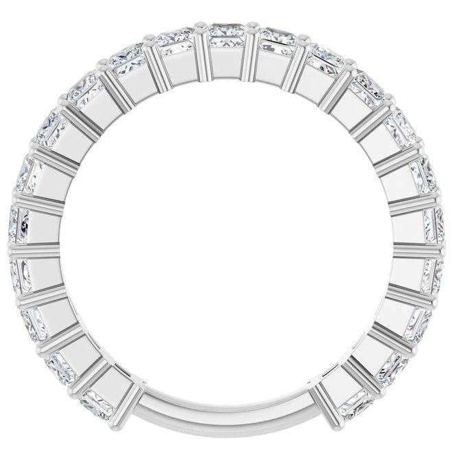 14K White Gold Square 2.5 X 2.5 Mm Polished 1 7/8 Ctw Lab-Grown Diamond Anniversary Band Size 7