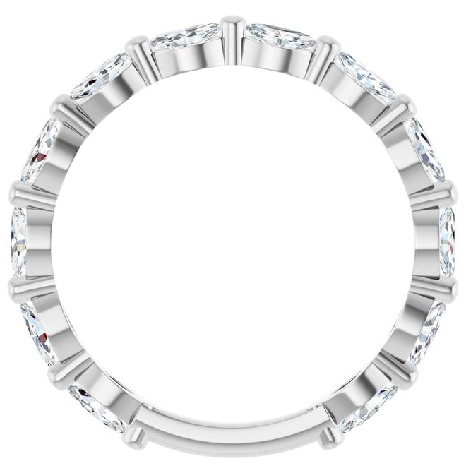 14K Yellow Or White Gold Marquise 4 X 2 Mm Polished 3/4 Ctw Lab-Grown Diamond Anniversary Band Size 7