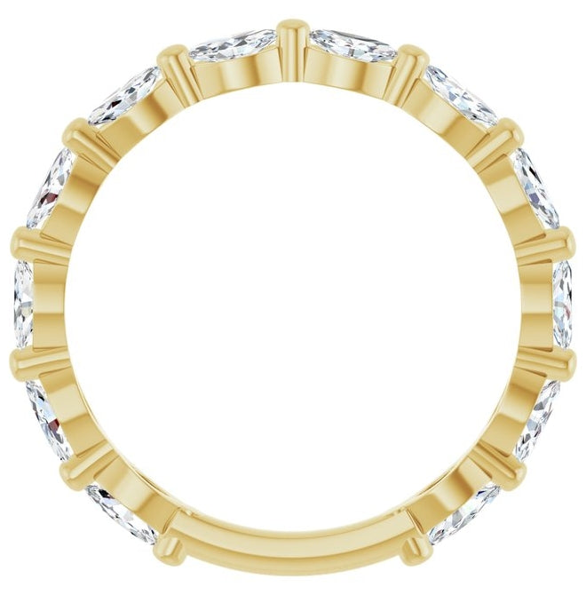 14K Yellow Or White Gold Marquise 4 X 2 Mm Polished 3/4 Ctw Lab-Grown Diamond Anniversary Band Size 7