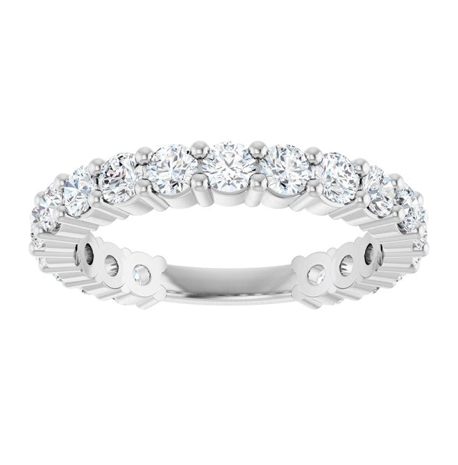 14K Yellow Or White Gold Round 2.8 Mm Polished 1 1/3 Ctw Lab-Grown Diamond Anniversary Band Size 7