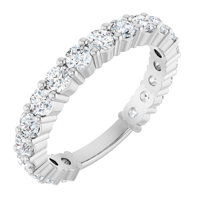 14K Yellow Or White Gold Round 2.8 Mm Polished 1 1/3 Ctw Lab-Grown Diamond Anniversary Band Size 7