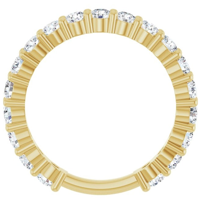 14K Yellow Or White Gold Round 2.8 Mm Polished 1 1/3 Ctw Lab-Grown Diamond Anniversary Band Size 7