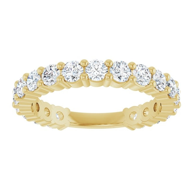 14K Yellow Or White Gold Round 2.8 Mm Polished 1 1/3 Ctw Lab-Grown Diamond Anniversary Band Size 7