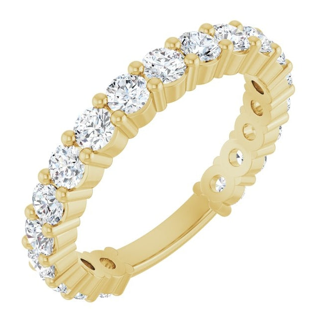 14K Yellow Or White Gold Round 2.8 Mm Polished 1 1/3 Ctw Lab-Grown Diamond Anniversary Band Size 7