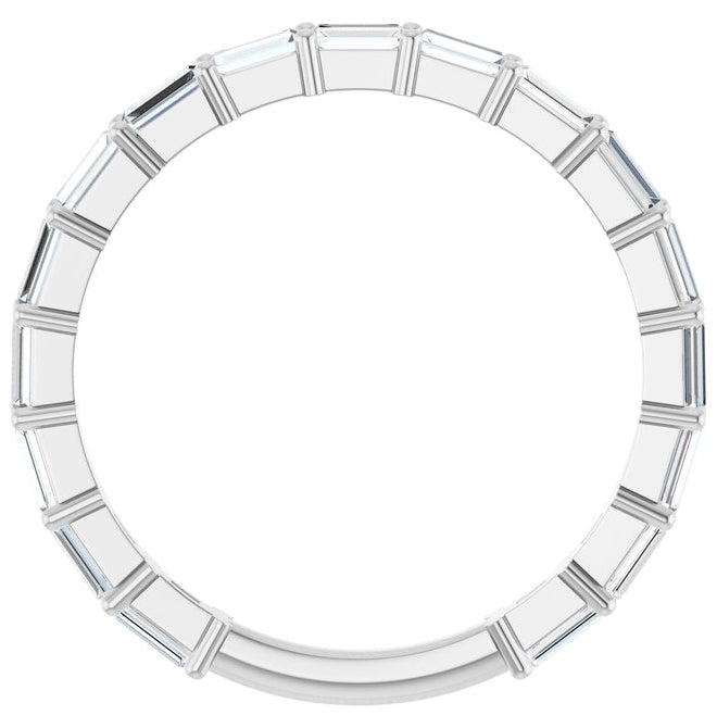Platinum Straight Baguette 3 X 1.3 Mm Polished 1/2 Ctw Lab-Grown Diamond Anniversary Band Size 7