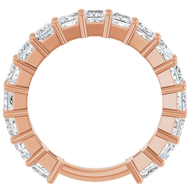 14K Rose Gold Square 3.3 X 3.3 Mm Polished 3 3/8 Ctw Lab-Grown Diamond Anniversary Band Size 7