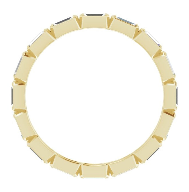 14K Yellow Gold Straight Baguette 3 X 1.25 Mm Si2-Si3, Ghi  Polished 3/8 Ctw Natural Diamond Eternity Band Size 5