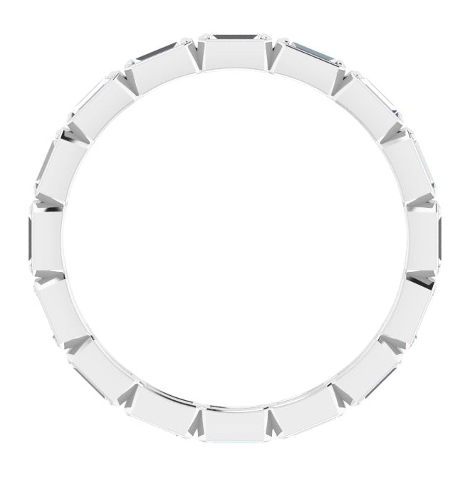 Platinum  Straight Baguette 3 X 1.25 Mm Si2-Si3, Ghi  Polished 1/2 Ctw Natural Diamond Eternity Band Size 8