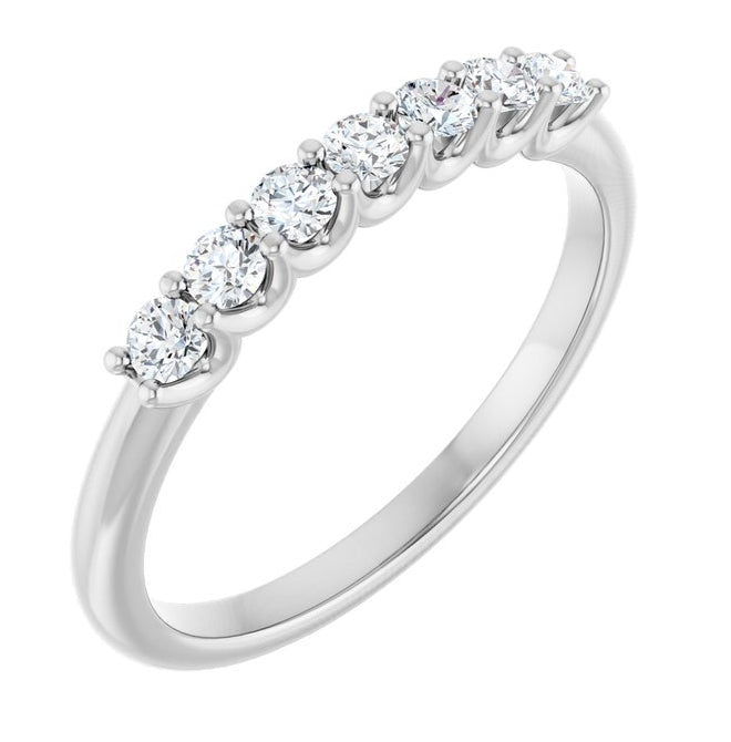 14K Yellow Or White Gold Round 2.25 Mm Polished 1/3 Ctw Lab-Grown Diamond Anniversary Band Size 7