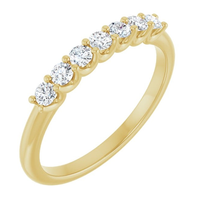 14K Yellow Or White Gold Round 2.25 Mm Polished 1/3 Ctw Lab-Grown Diamond Anniversary Band Size 7