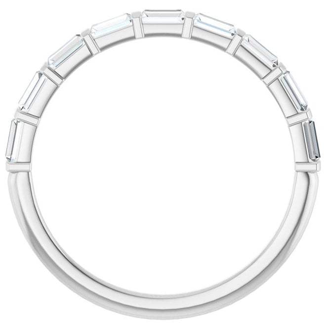 Platinum Straight Baguette 3 X 1.5 Mm Polished 1/3 Ctw Natual Diamond Anniversary Band Size 7