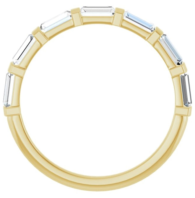 14K Yellow Or White Gold Straight Baguette 4 X 2 Mm Polished 3/4 Ctw Lab-Grown Diamond Anniversary Band Size 7