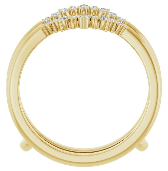 14K Yellow Gold Round 1.1 Mm Polished 1/5 Ctw Lab-Grown Diamond Ring Guard Size 7