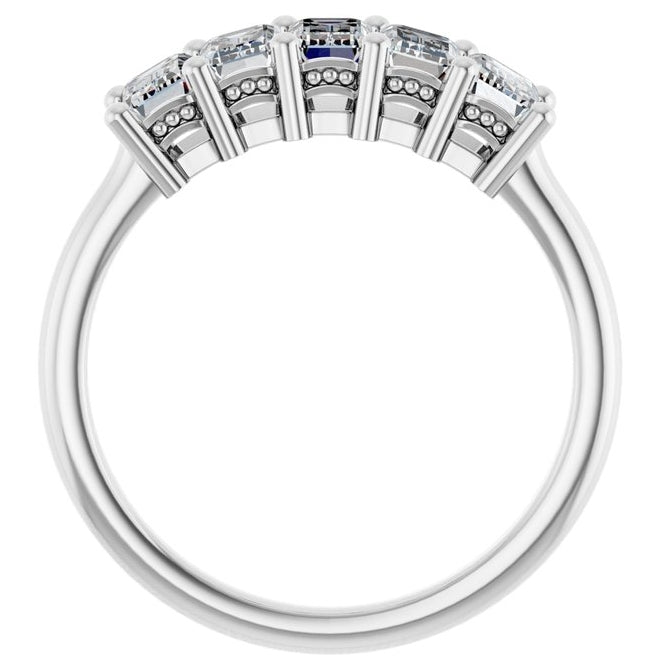 14K Yellow Or White Gold Emerald 5 X 3 Mm Polished 1 3/4 Ctw Lab-Grown Diamond Anniversary Band