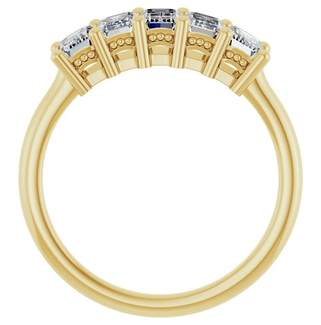 14K Yellow Or White Gold Emerald 5 X 3 Mm Polished 1 3/4 Ctw Lab-Grown Diamond Anniversary Band