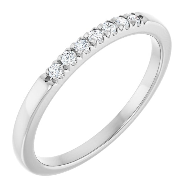 14K Yellow Or White Gold Round 1.5 Mm Polished 1/10 Ctw Lab-Grown Diamond French-Set Anniversary Band Size 7
