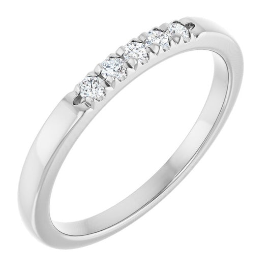 14K Yellow Or White Gold Round 1.75 Mm Polished 1/10 Ctw Lab-Grown Diamond French-Set Anniversary Band