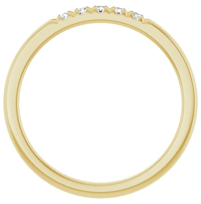 14K Yellow Or White Gold Round 1.75 Mm Polished 1/10 Ctw Lab-Grown Diamond French-Set Anniversary Band