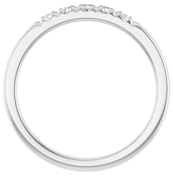 14K Yellow Or White Gold Round 2.25 Mm Polished 1/5 Ctw Lab-Grown Diamond French-Set Anniversary Band