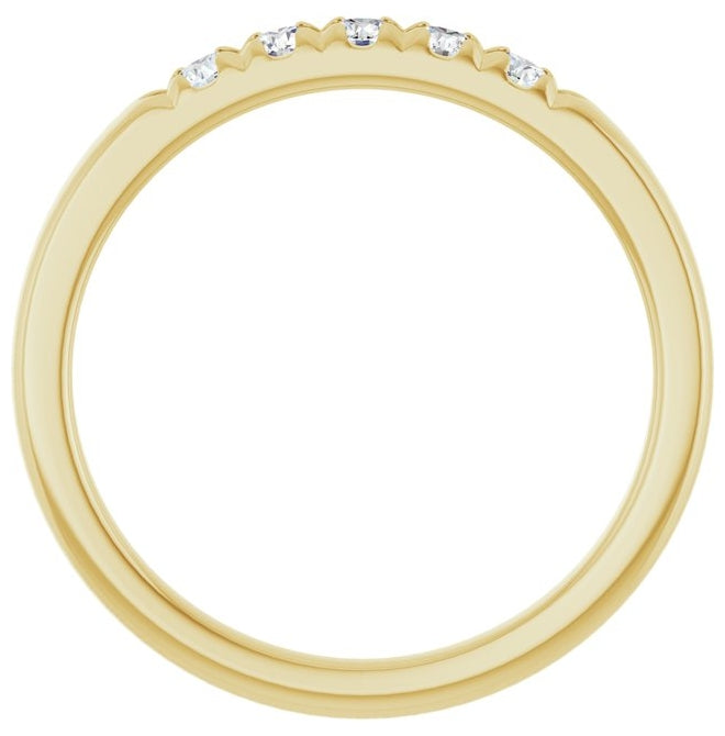 14K Yellow Or White Gold Round 2.25 Mm Polished 1/5 Ctw Lab-Grown Diamond French-Set Anniversary Band