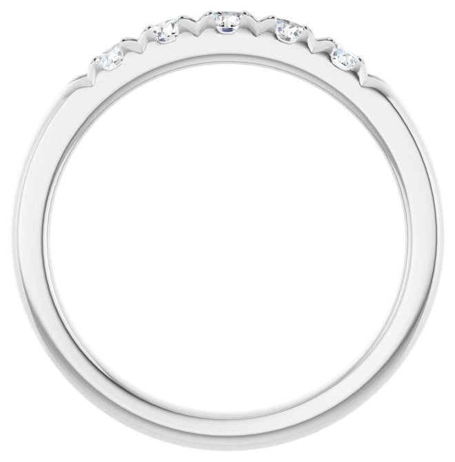 14K Yellow Or White Gold Round 2.75 Mm Polished 1/3 Ctw Lab-Grown Diamond French-Set Anniversary Band