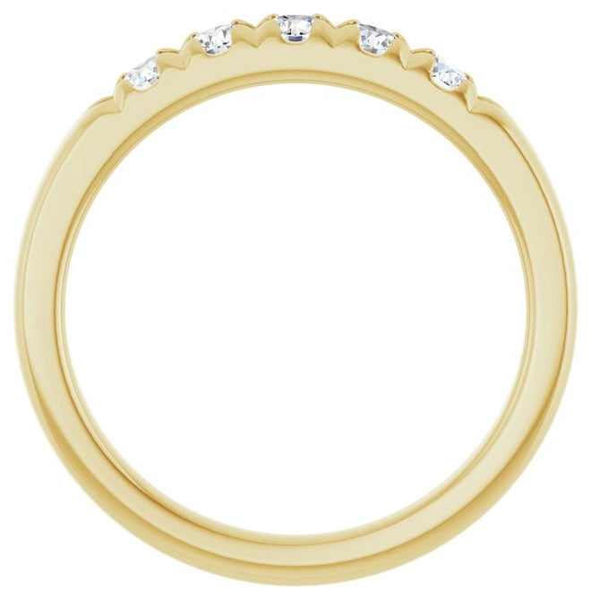 14K Yellow Or White Gold Round 2.75 Mm Polished 1/3 Ctw Lab-Grown Diamond French-Set Anniversary Band