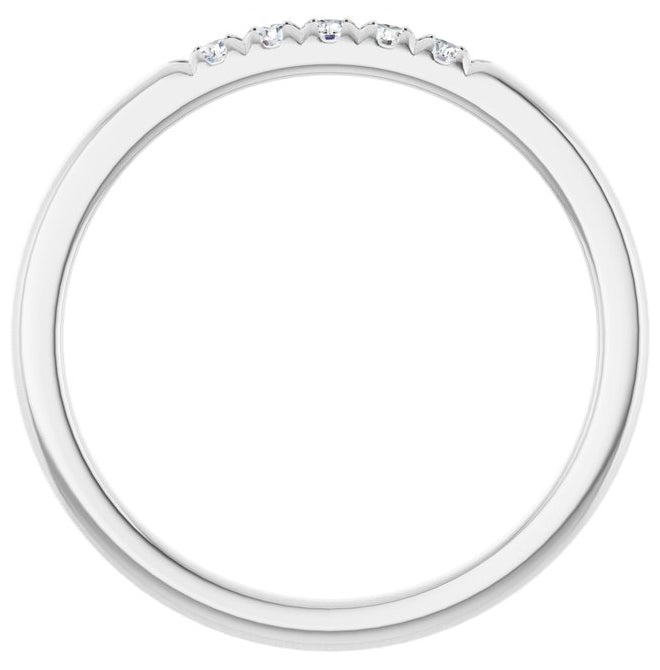 14K Yellow Or White Gold Round 1.7 Mm Polished 1/10 Ctw Lab-Grown Diamond French-Set Anniversary Band