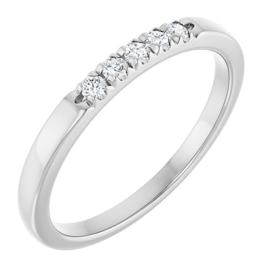 14K Yellow Or White Gold Round 1.7 Mm Polished 1/10 Ctw Lab-Grown Diamond French-Set Anniversary Band