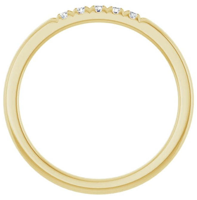 14K Yellow Or White Gold Round 1.7 Mm Polished 1/10 Ctw Lab-Grown Diamond French-Set Anniversary Band