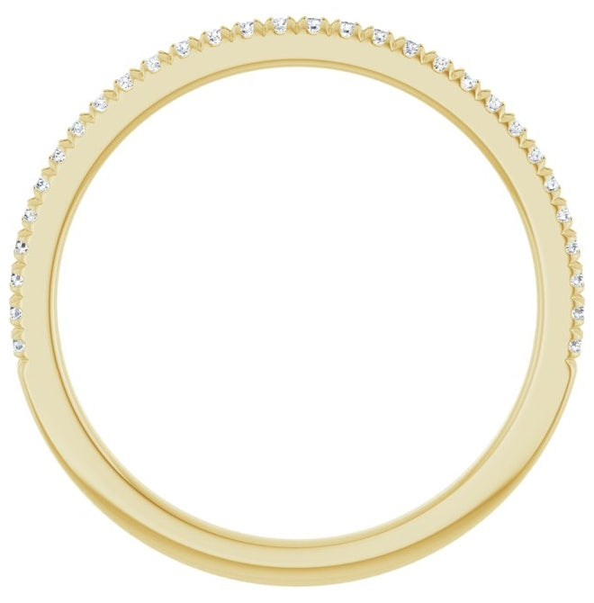 14K Yellow Or White Gold Round Vs, F+ Polished Lab-Grown Diamond French-Set Anniversary Band Size 7