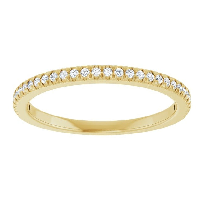 14K Yellow Or White Gold Round Vs, F+ Polished Lab-Grown Diamond French-Set Anniversary Band Size 7