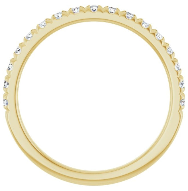 14K Yellow Or White Gold Round Vs, F+ Polished Lab-Grown Diamond French-Set Anniversary Band Size 7