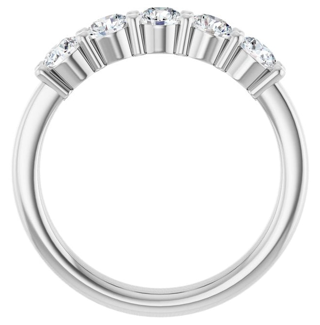 14K Yellow Or White Gold Round 3.5 Mm Polished 3/4 Ctw Lab-Grown Diamond Anniversary Band Size 7