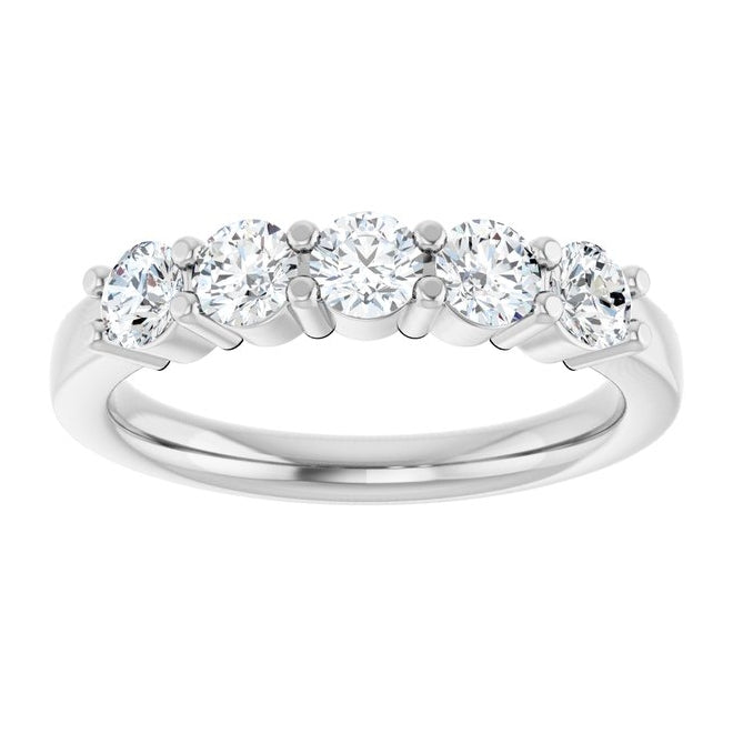 14K Yellow Or White Gold Round 3.5 Mm Polished 3/4 Ctw Lab-Grown Diamond Anniversary Band Size 7