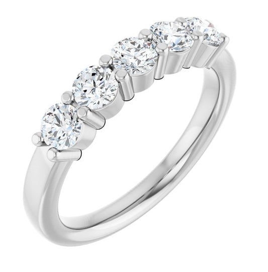14K Yellow Or White Gold Round 3.5 Mm Polished 3/4 Ctw Lab-Grown Diamond Anniversary Band Size 7