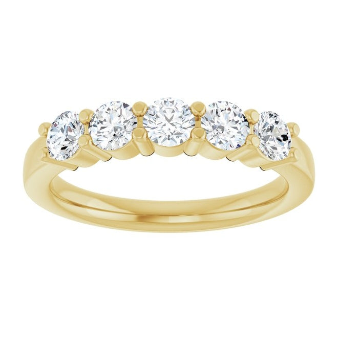 14K Yellow Or White Gold Round 3.5 Mm Polished 3/4 Ctw Lab-Grown Diamond Anniversary Band Size 7