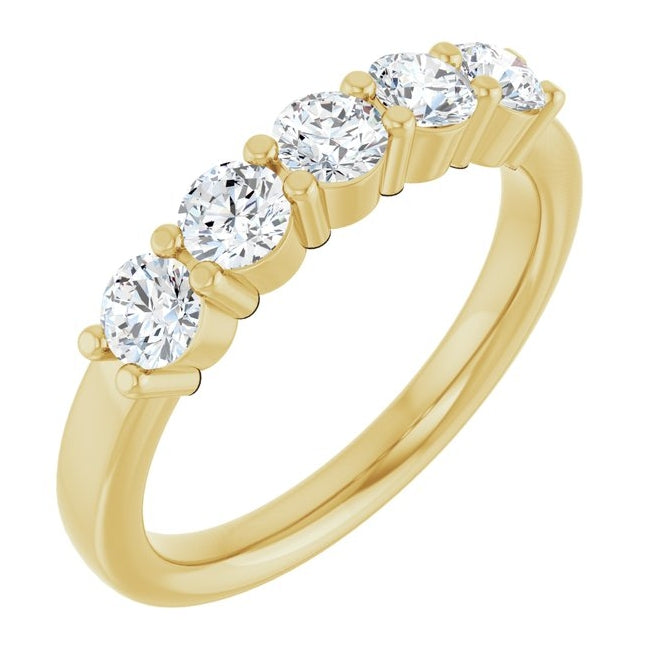 14K Yellow Or White Gold Round 3.5 Mm Polished 3/4 Ctw Lab-Grown Diamond Anniversary Band Size 7