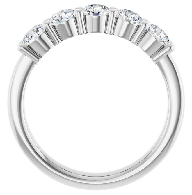 14K Yellow Or White Gold Round 3.75 Mm Polished 1 Ctw Lab-Grown Diamond Anniversary Band Size 7