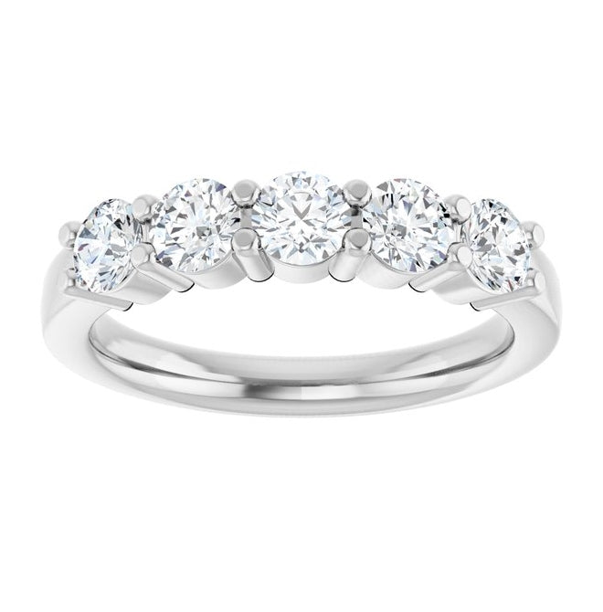 14K Yellow Or White Gold Round 3.75 Mm Polished 1 Ctw Lab-Grown Diamond Anniversary Band Size 7