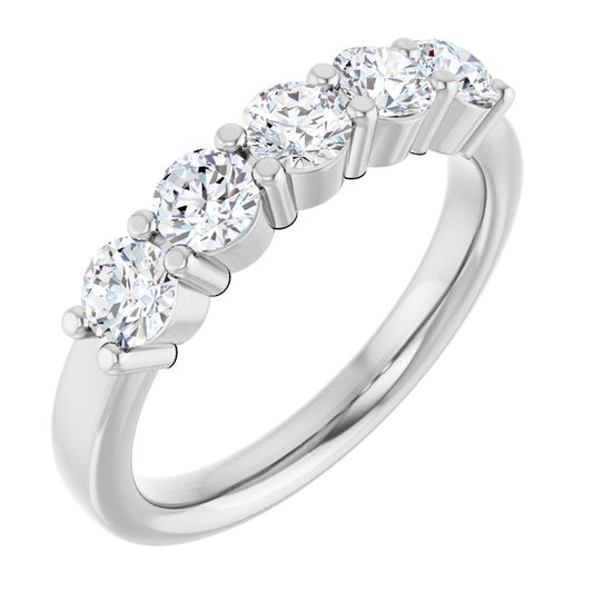 14K Yellow Or White Gold Round 3.75 Mm Polished 1 Ctw Lab-Grown Diamond Anniversary Band Size 7