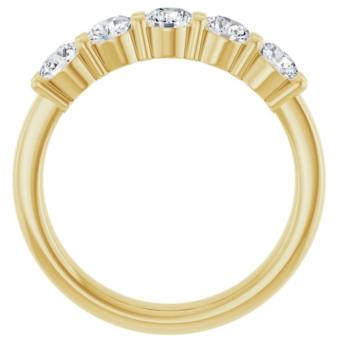 14K Yellow Or White Gold Round 3.75 Mm Polished 1 Ctw Lab-Grown Diamond Anniversary Band Size 7