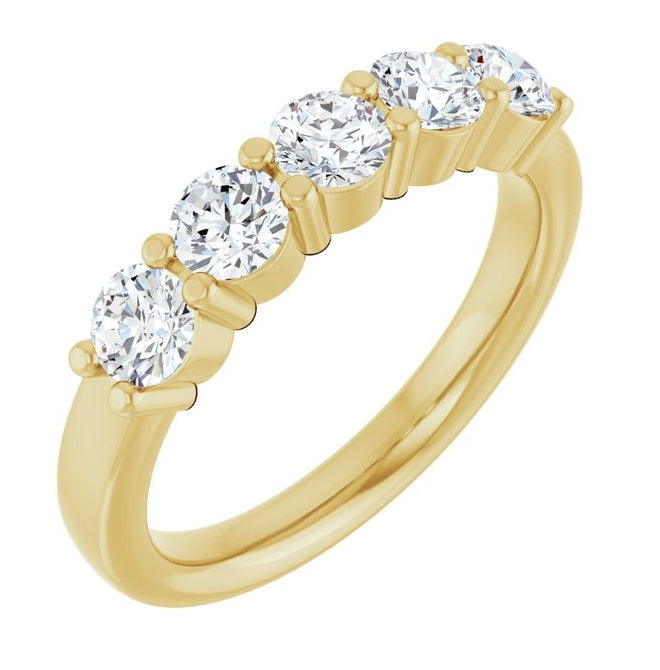 14K Yellow Or White Gold Round 3.75 Mm Polished 1 Ctw Lab-Grown Diamond Anniversary Band Size 7