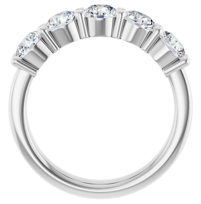 14K Yellow Or White Gold Round 4.4 Mm Polished 1 5/8 Ctw Lab-Grown Diamond Anniversary Band Size 7