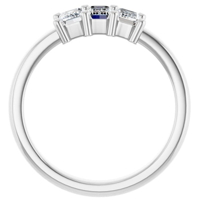 14K Yellow Or White Gold Emerald 5 X 3 Mm Polished 1 Ctw Lab-Grown Diamond Anniversary Band