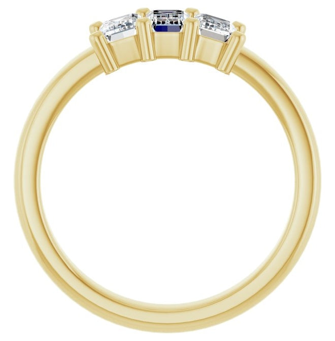 14K Yellow Or White Gold Emerald 5 X 3 Mm Polished 1 Ctw Lab-Grown Diamond Anniversary Band